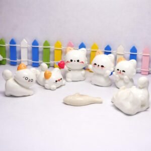 Group of Cats with a Fish