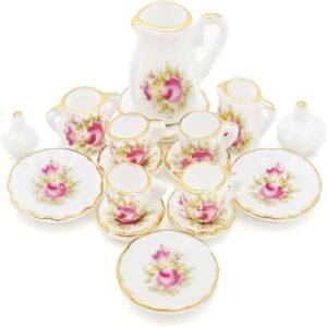 Exquisite Dollhouse Porcelain Tea Set