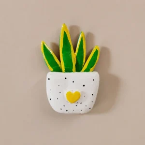 🌿 Handcrafted Snake Plant Magnet