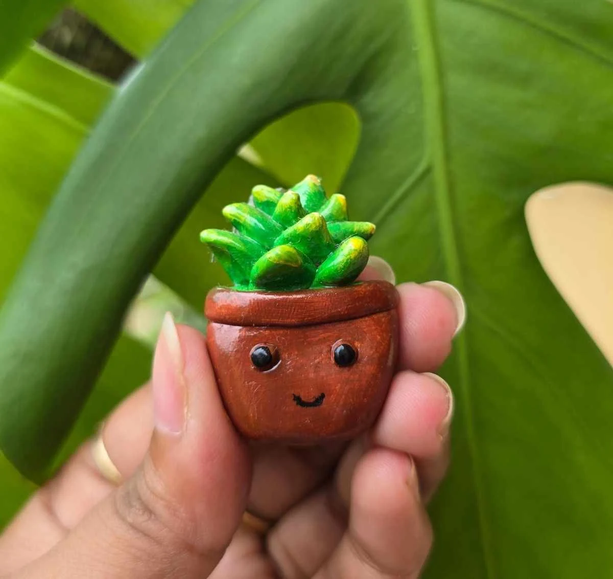Handcrafted Cute Plant Magnet 🌵😊